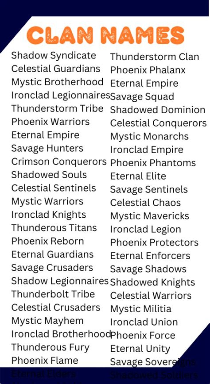 50 Amazing And Unique Clan Name Ideas That Will Strike Fear Into The Hearts Of Your Opponents