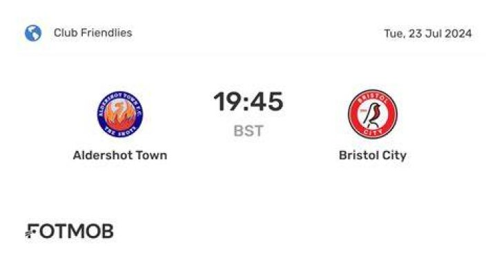 Aldershot Town vs. Bristol City Live Broadcast 23 July 2024