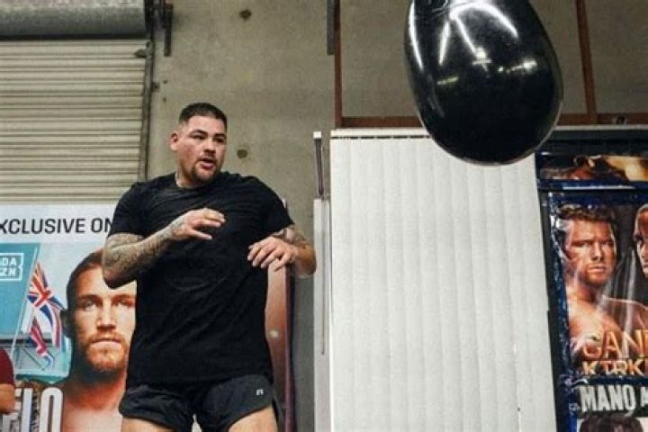 Andy Ruiz Jr shows off impressive leg muscles as he continues training for comeback fight next month