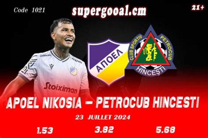 APOEL vs Petrocub Hîncești în direct online APOEL Nicosia vs Petrocub Hincesti, Ponturi Pariuri Fotba... 23 iulie 2024