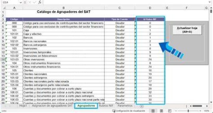 Asignación de rubros NIF desde el modelo Agrupadores SAT