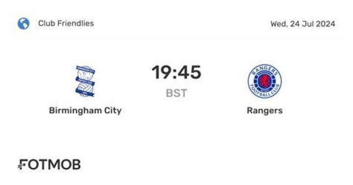 Birmingham vs Rangers live free 24 July 2024