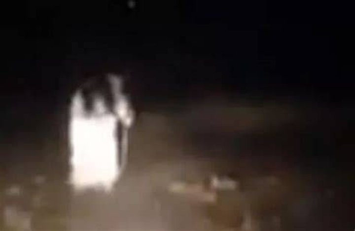 Blackburn 'ghost': Watch terrifying creature pursue car along deserted unlit road