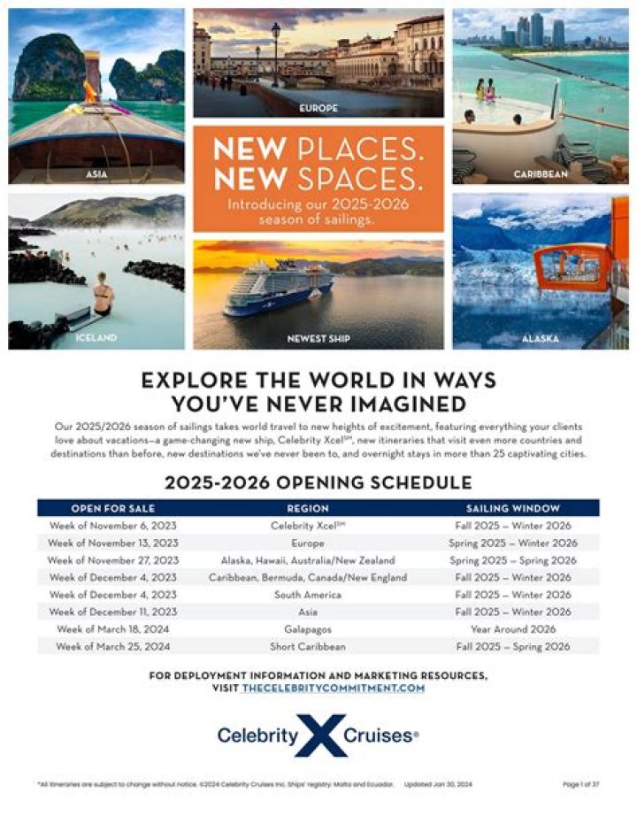 Celebrity Equinox Itineraries in 2024 & 2025