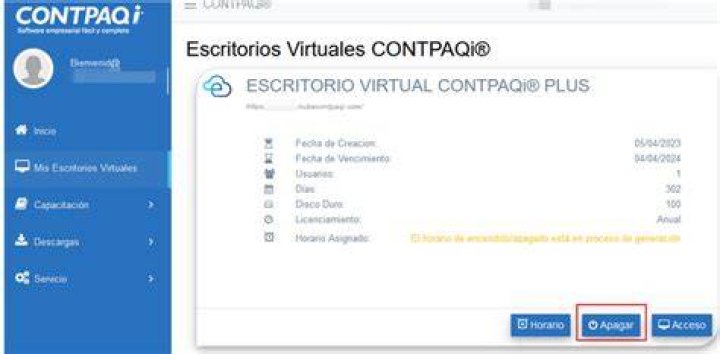 ¿Cómo enciendo mi Escritorio Virtual CONTPAQi®?