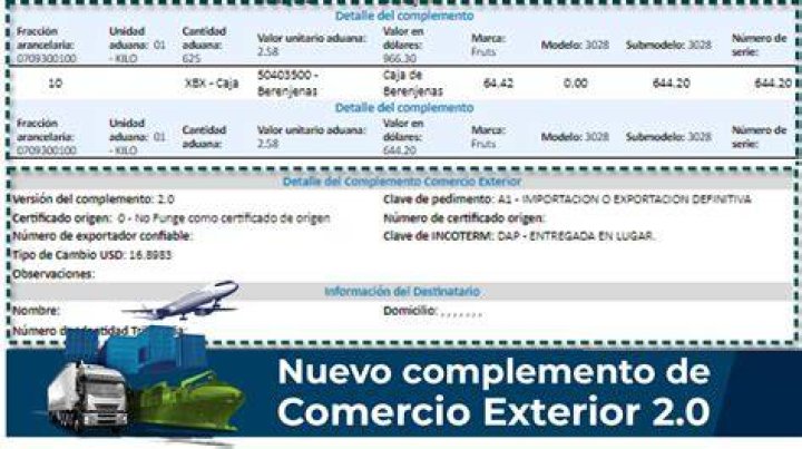 Complemento Comercio Exterior versión 2.0