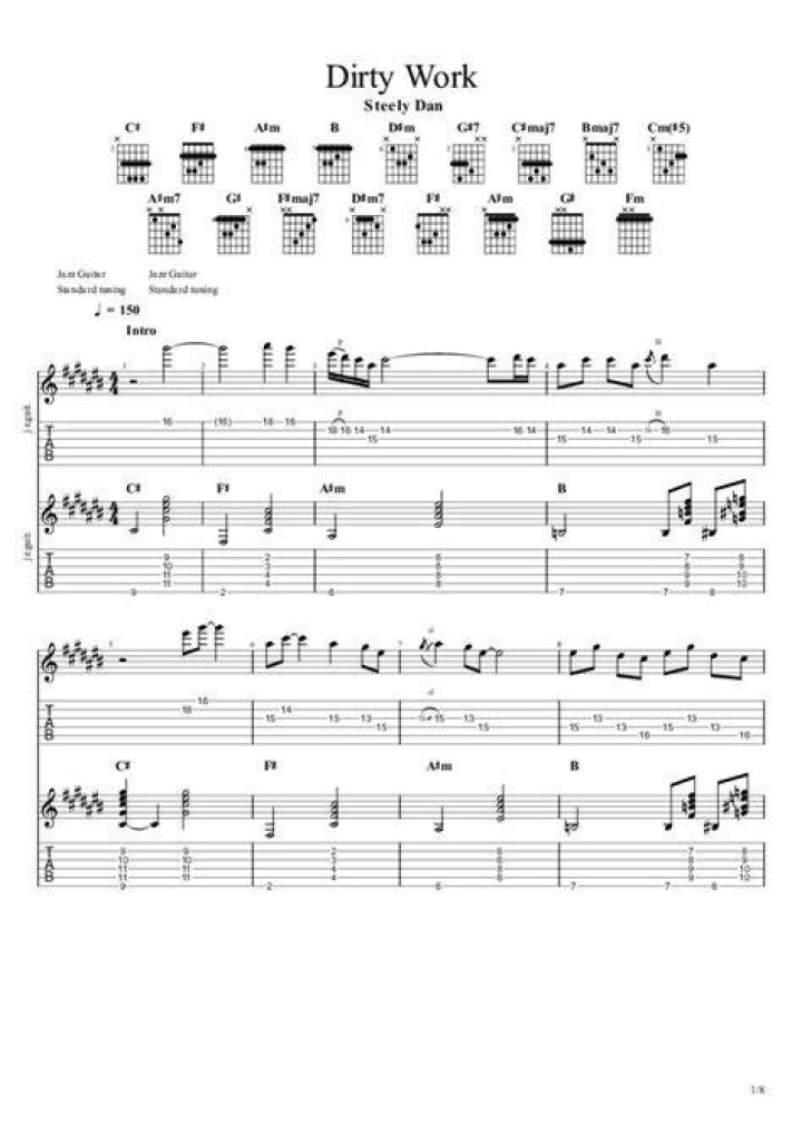 Dirty Work by Steely Dan Chords and Melody