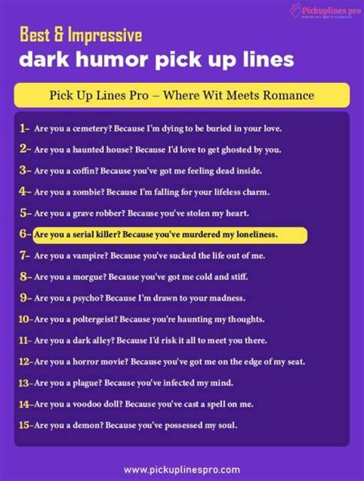 Discover The Art Of Dark Humor Pick Up Lines