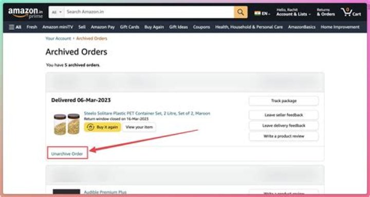 Discover Your Amazon Archived Orders