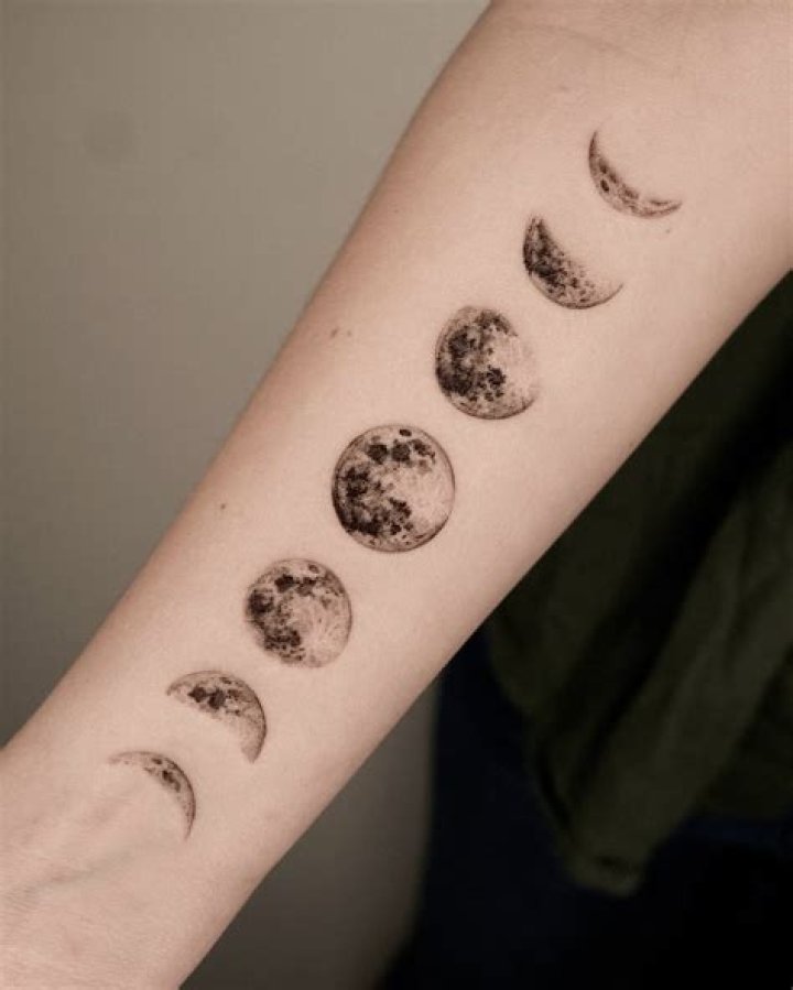 Enchanting Moon Phase Tattoos Down The Spine: A Cosmic Canvas