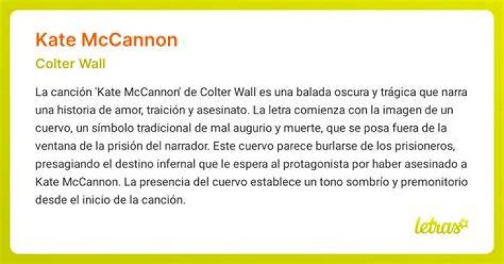 [Exclusive] Colter Wall - Kate McCannon Lyrics