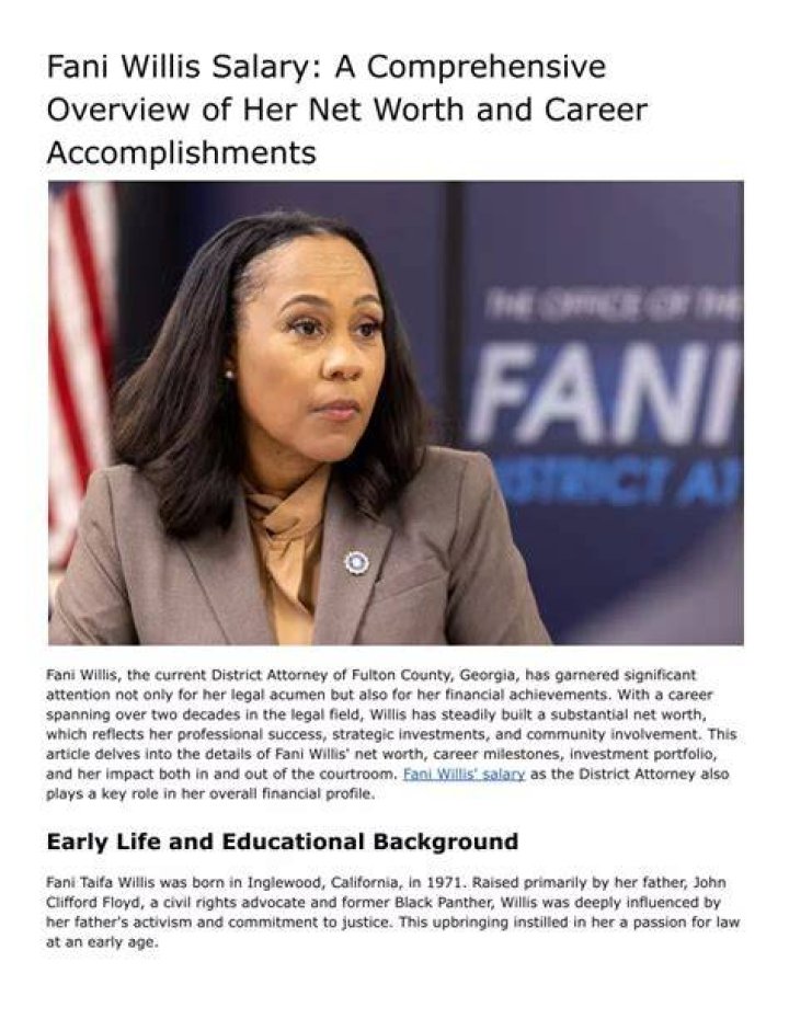 Fani Willis Income And Net Worth: A Comprehensive Insight