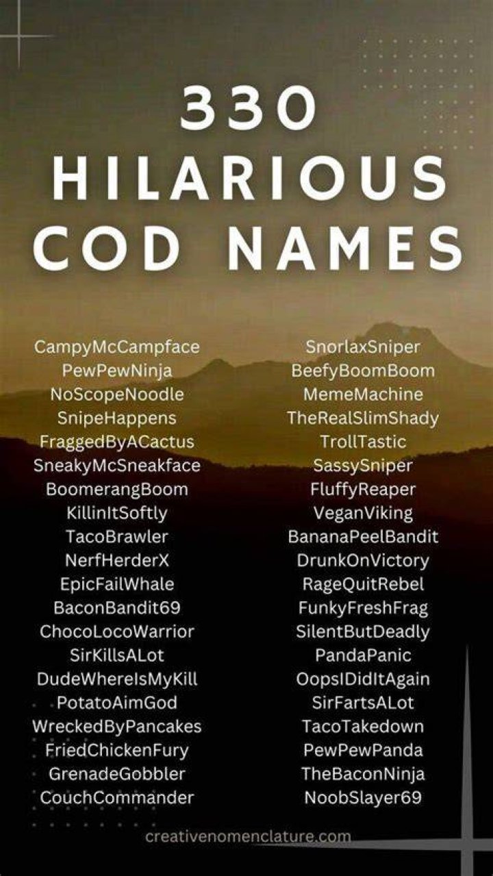 Hilarious Cod Names: Get Creative With Your Underwater Alias
