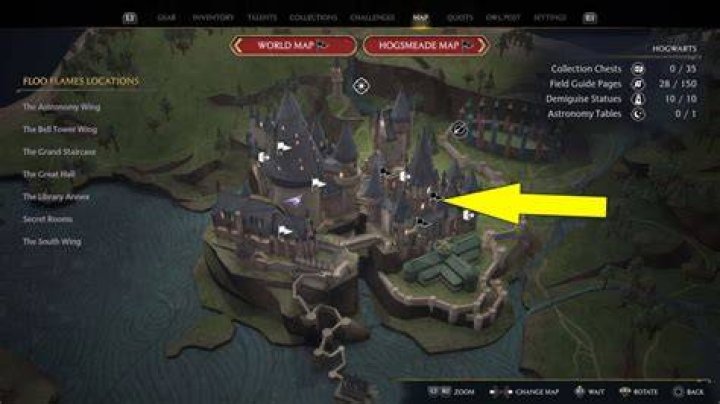 Hogwarts Legacy Collection Chests Locations, Bell Tower Wing, Grand Staircase And North Ford Bog Col