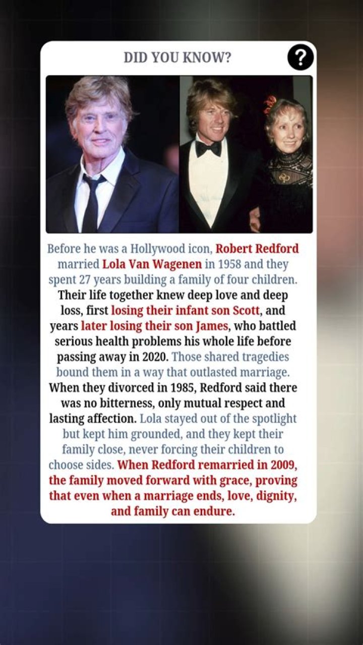 Hollywood Icon Robert Redford's Marriage Journey