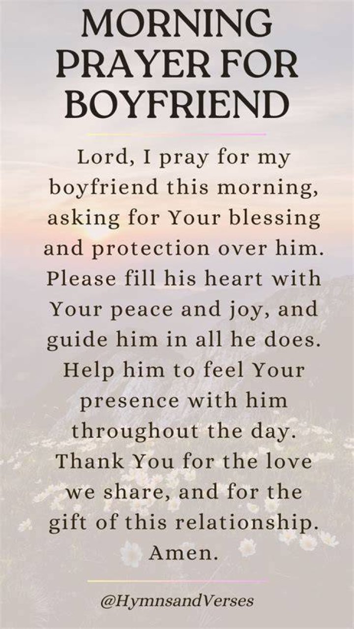 Morning Prayer To Brighten My Boyfriend's Day