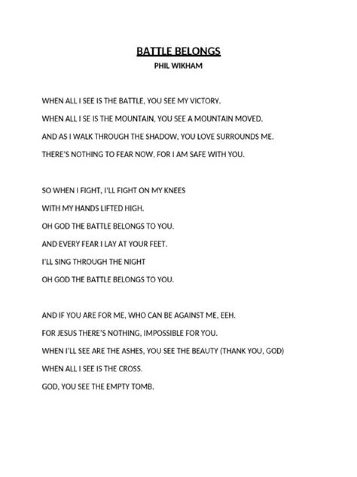 Phil Wickham Battle Belongs Lyrics The Mesmerizing Lines and Meaning