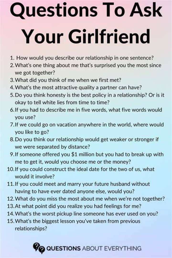 Questions To Ask Your Girlfriend