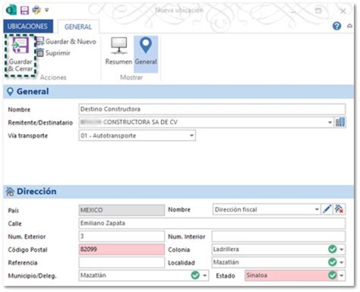 Registro y Configuración de Ubicaciones