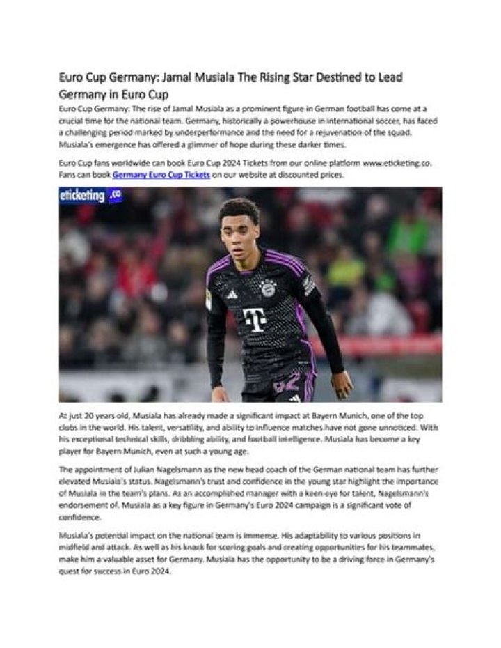 The Extraordinary Journey Of Jamal Musiala: A Rising Star In Football