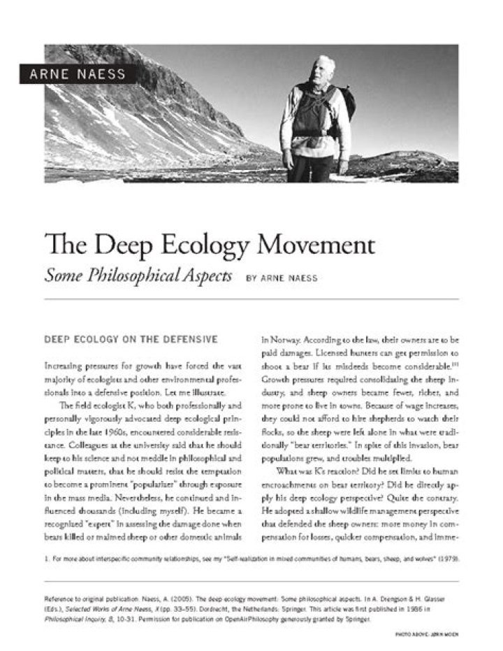 The Philosophy Of Arne Naess Jr.: Deep Ecology And Beyond