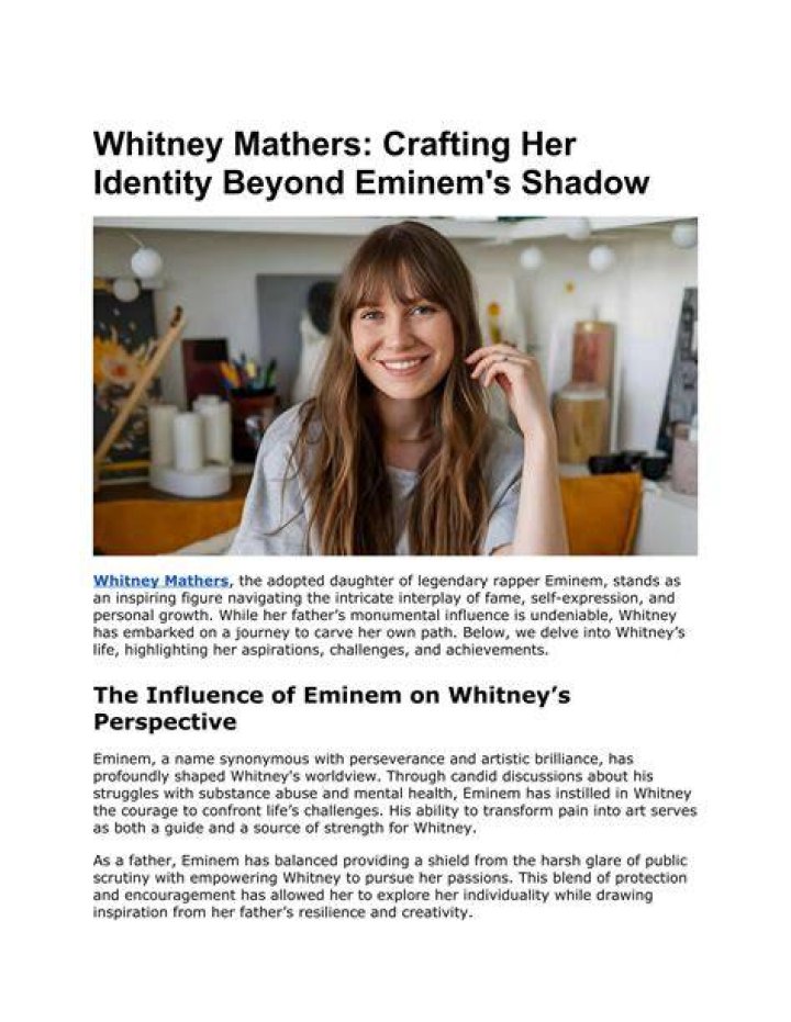 The Truth About Whitney Mathers' Mother: Uncovered