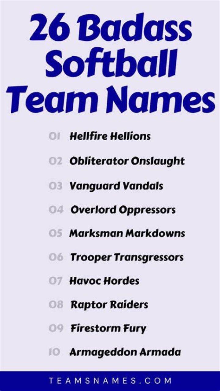 The Ultimate Collection Of Humorous Softball Team Names
