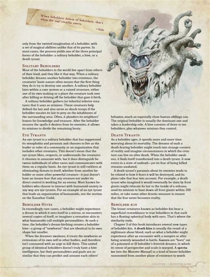 The Ultimate Guide To Beholders In Dungeons & Dragons 5E