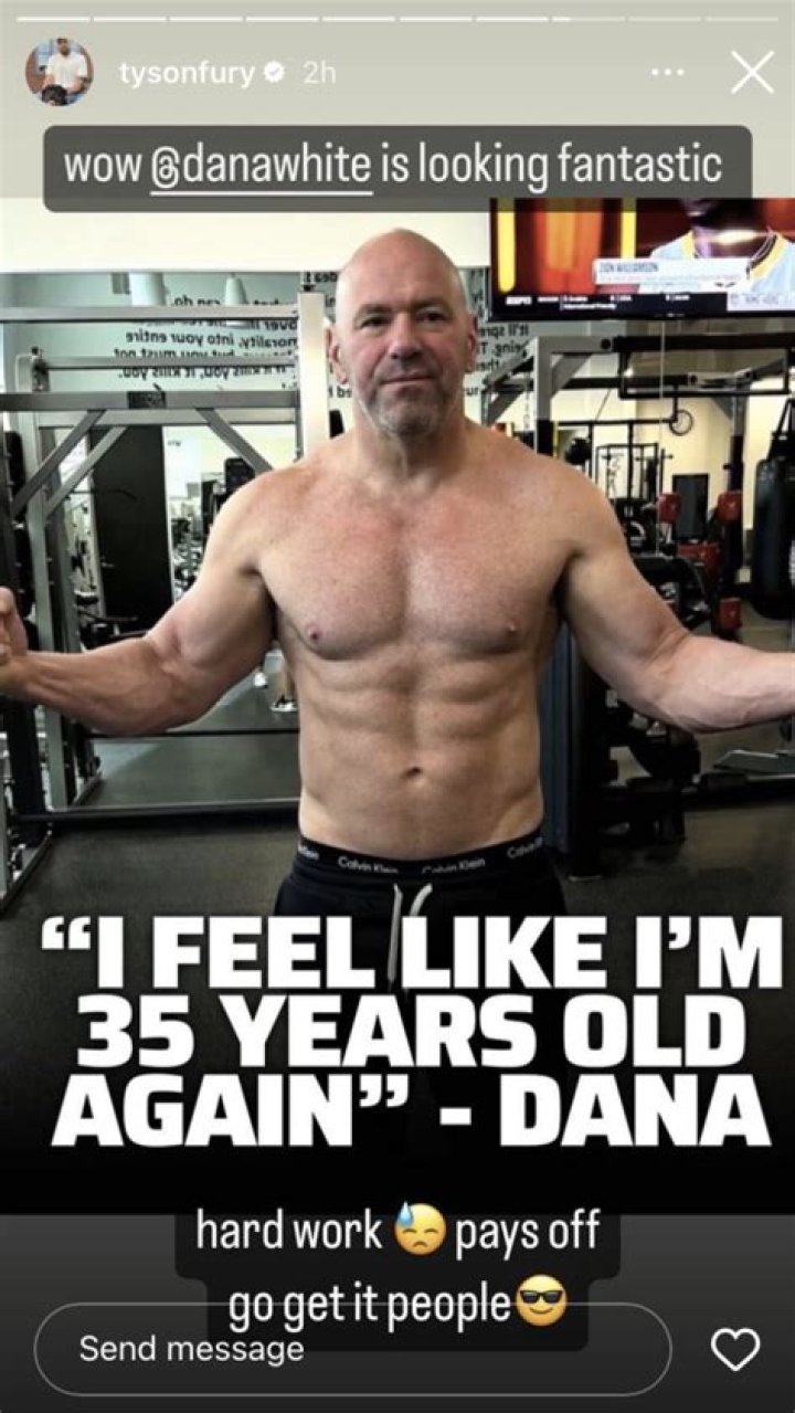 Tyson Fury impressed as UFC president Dana White posts picture of ripped physique after losing 30lbs