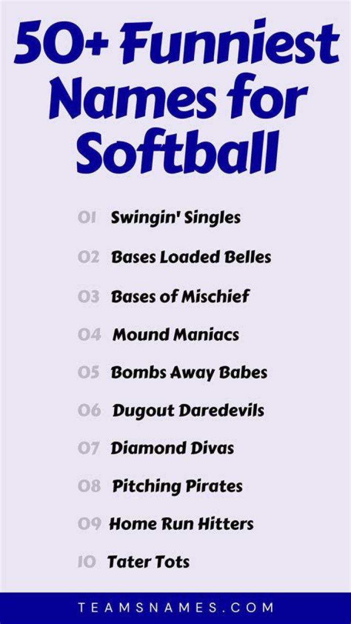 Ultimate List of 40+ Best and Funniest Softball Team Names ·