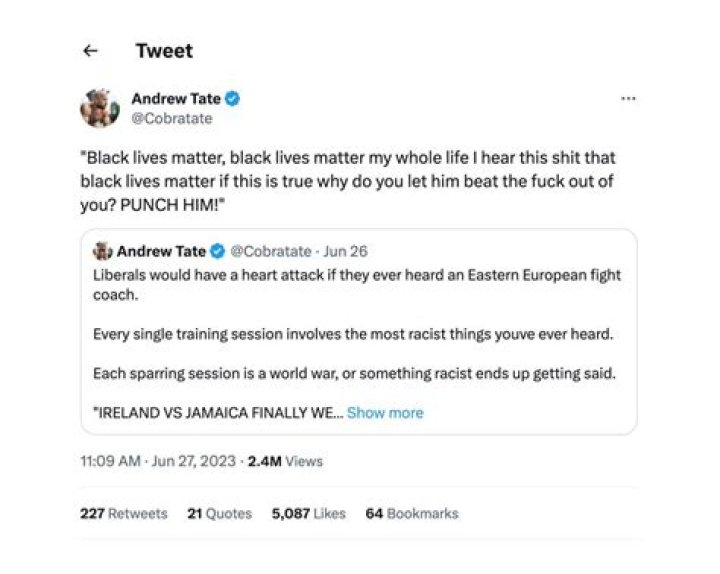 Unraveling The Controversy: Andrew Tate's Racist Tweets