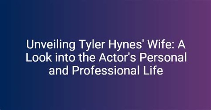 Unveiling The Identity: Tyler Hynes' Adores Wife