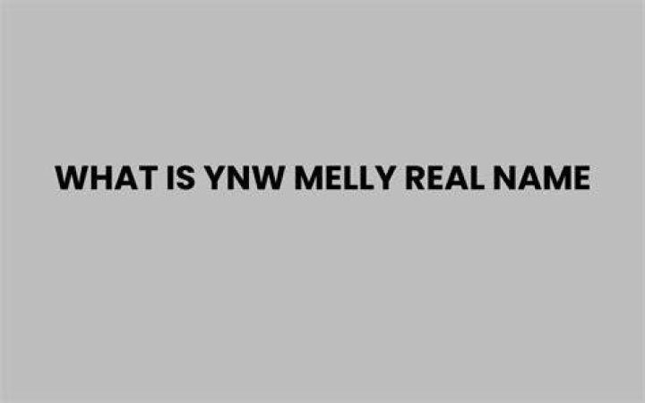 Unveiling The True Identity: What's YNW Melly's Real Name?