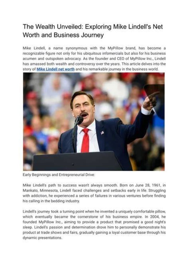 Unveiling The Wealth: Mike Lindell's Net Worth In 2023