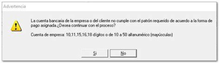 Validación de cuenta ordenante y beneficiaria en documentos de pago