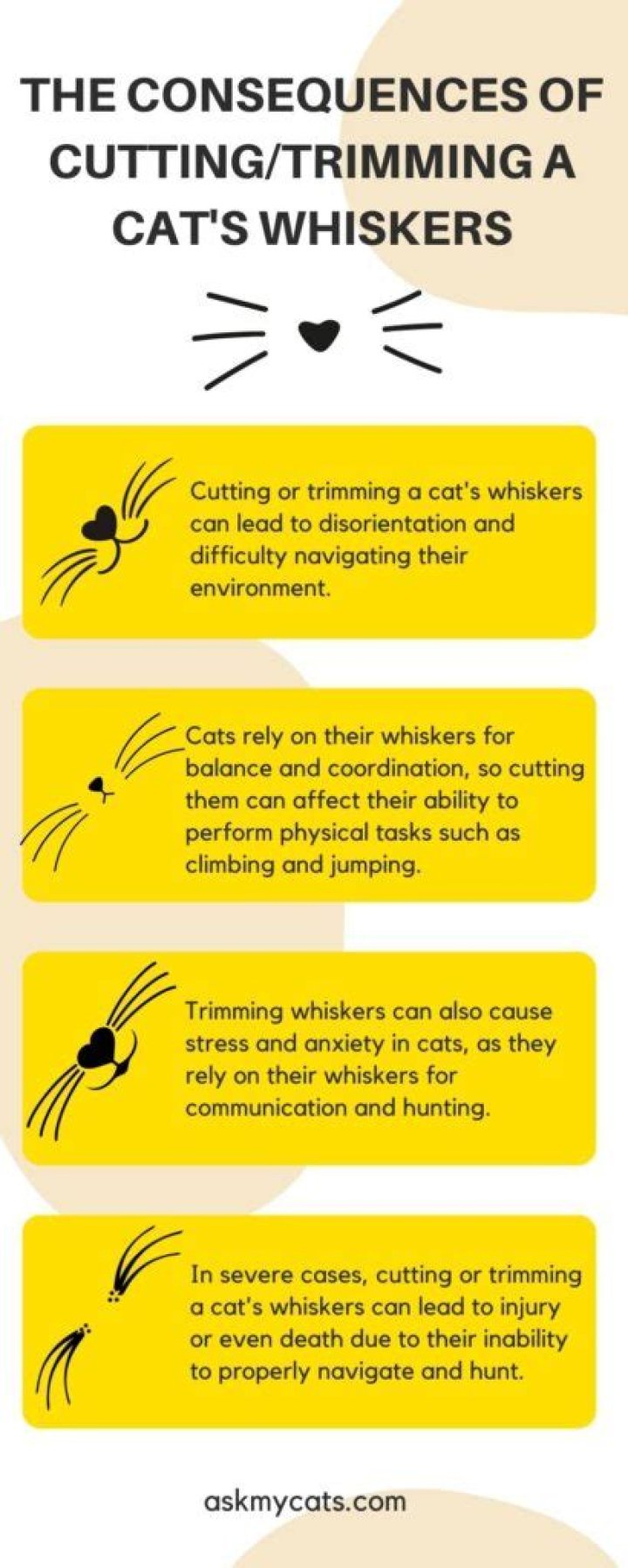 What happens if you cut a cats whiskers?